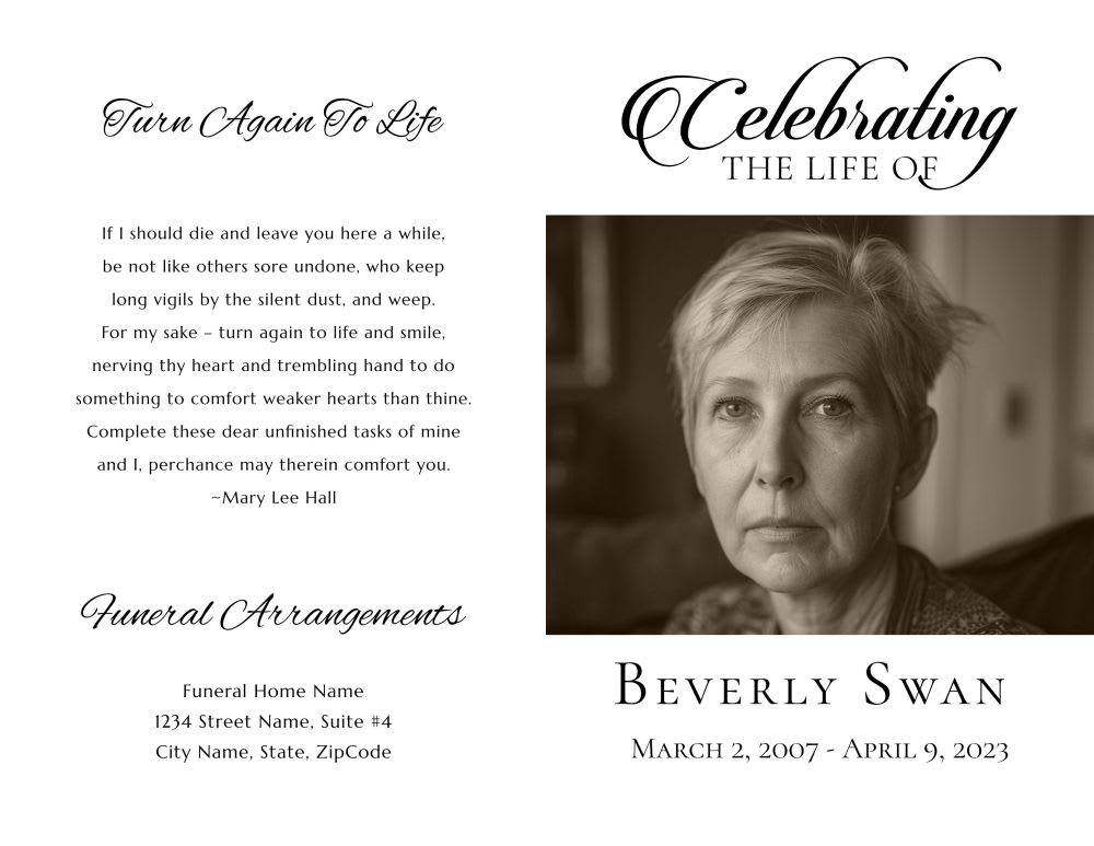 Minimalist Funeral Program - Image 4