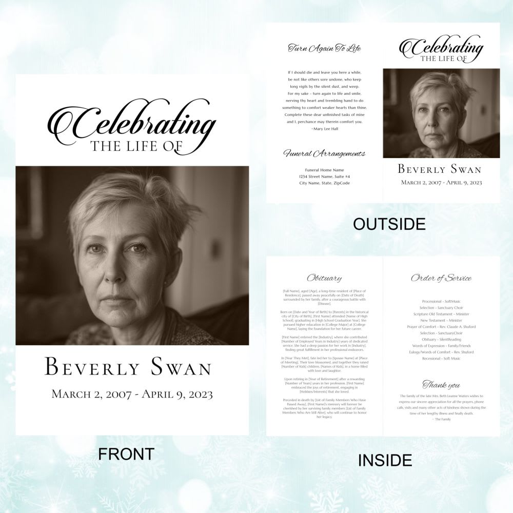 Minimalist Funeral Program - Image 3