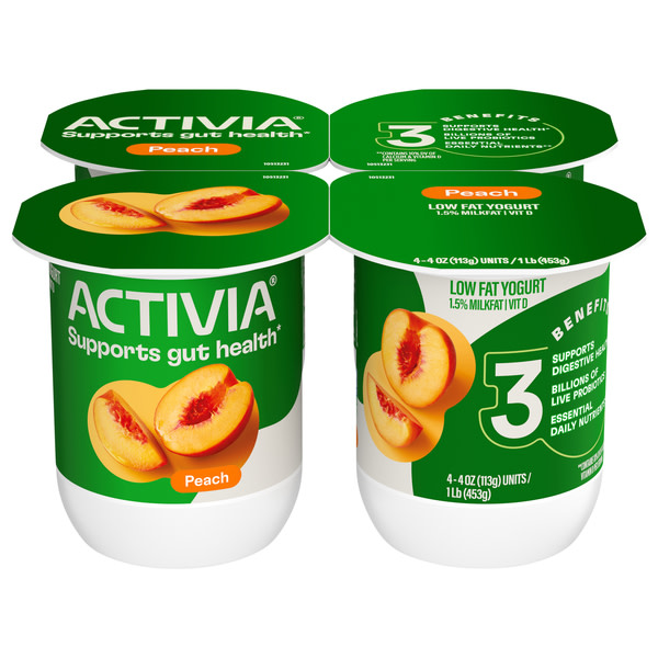 Dannon Activia Peach Probiotic Yogurt