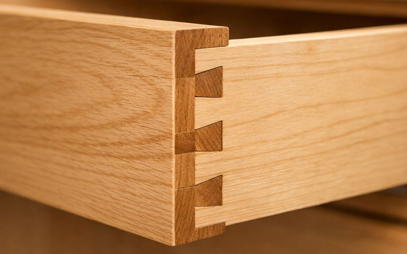 Drawer with notches for undermount drawer slides