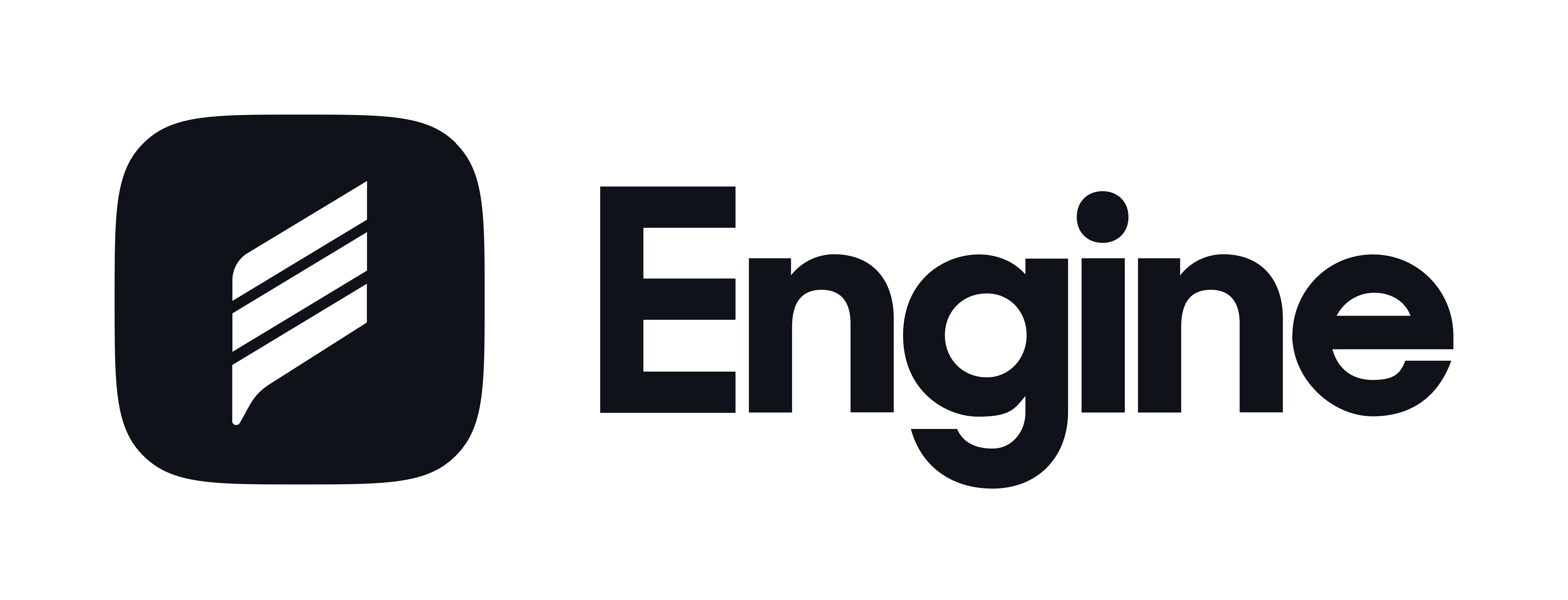 Engine logo featuring stylized letter and text in bold, modern design against a solid background. , Engine, logo