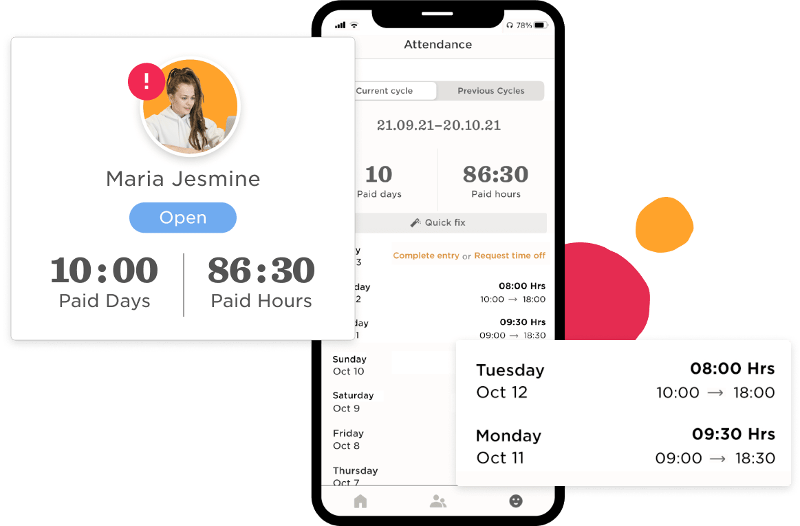attendance-tracking-app, employee-work-hours-summary