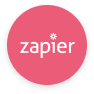 zapier logo, round red background