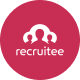 recruitee logo, red circular background