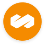 logo design, abstract icon on orange background
