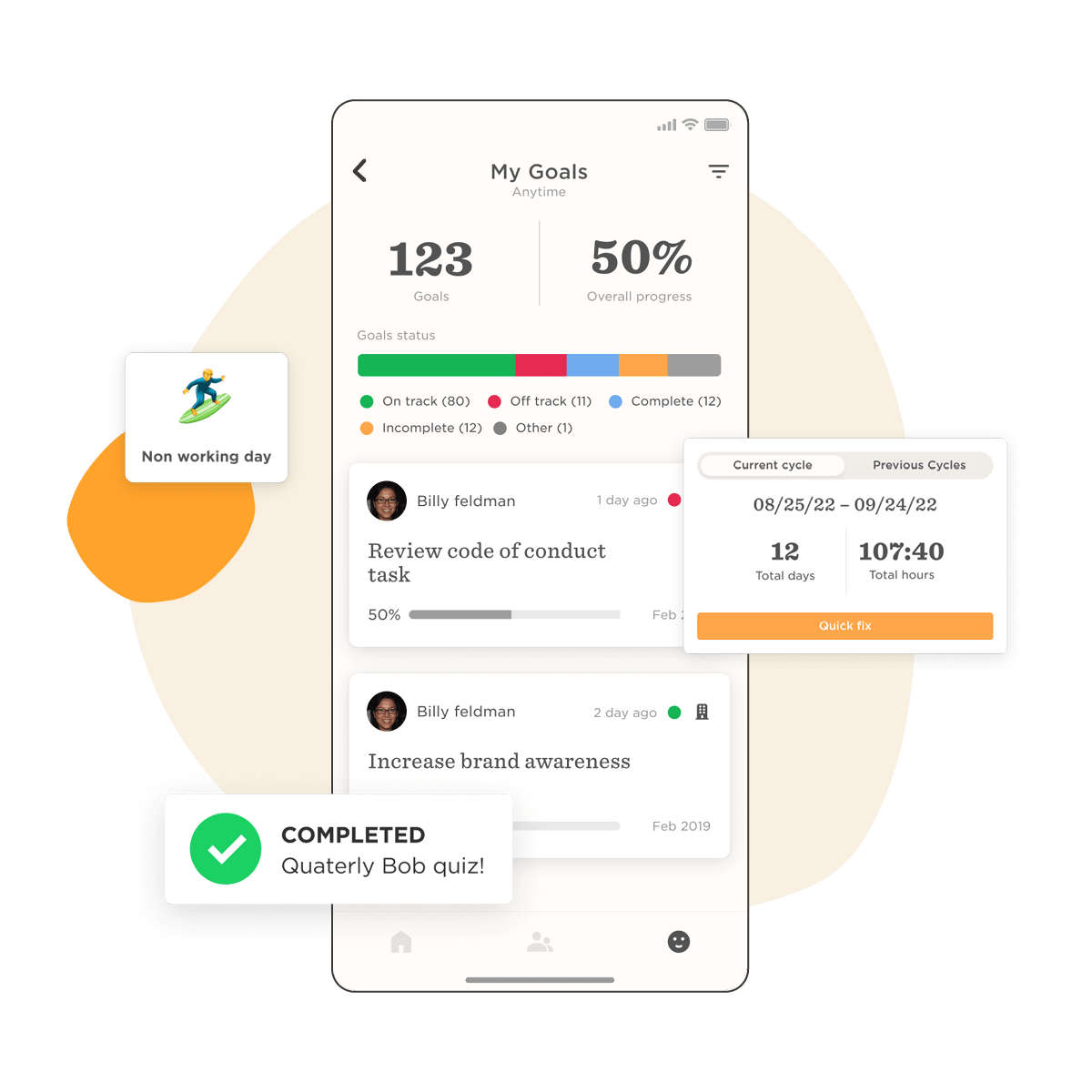 HiBob mobile app to take quick actions