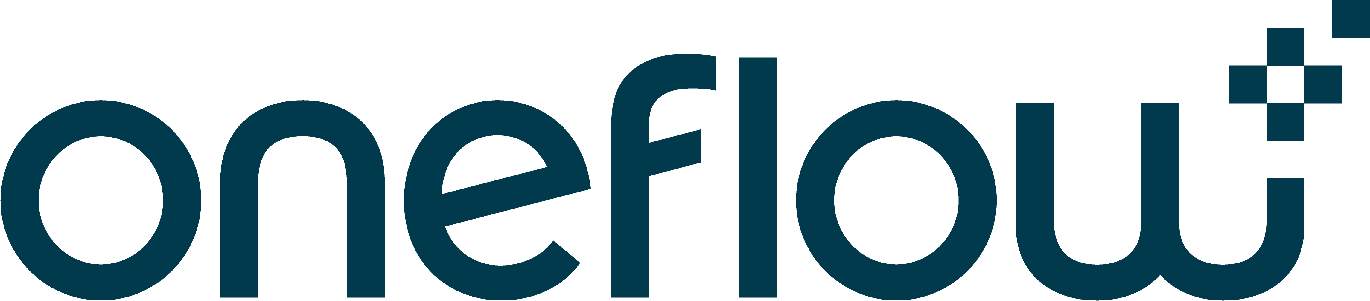 oneflow logo design in teal color with modern typography and a unique plus symbol for branding, teal logo of oneflow with distinctive font style