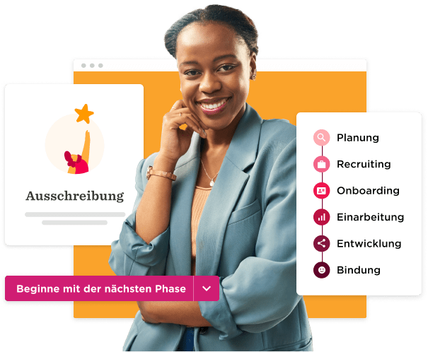 Ausscheibung, Planung, Recruiting, Onboarding, Einarbeitung, Entwicklung, Bindung
