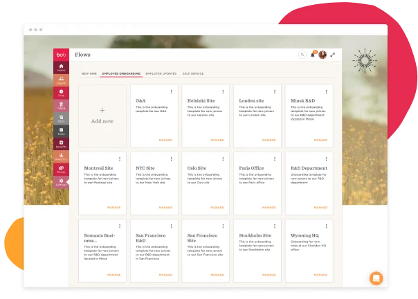 employee onboarding dashboard, site management overview