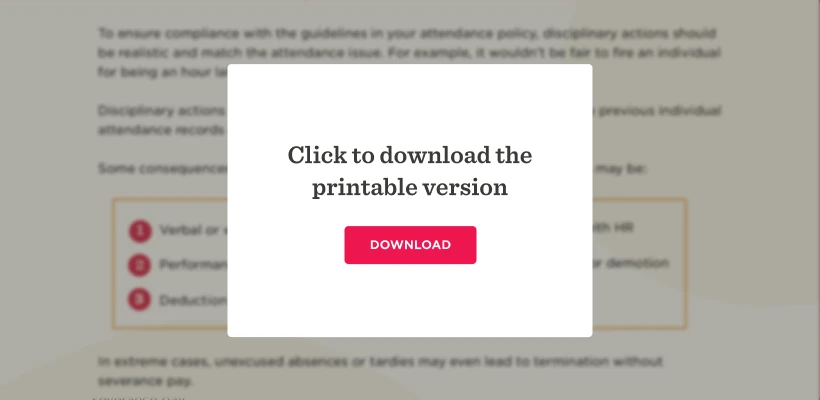 Download this free employee attendance policy template