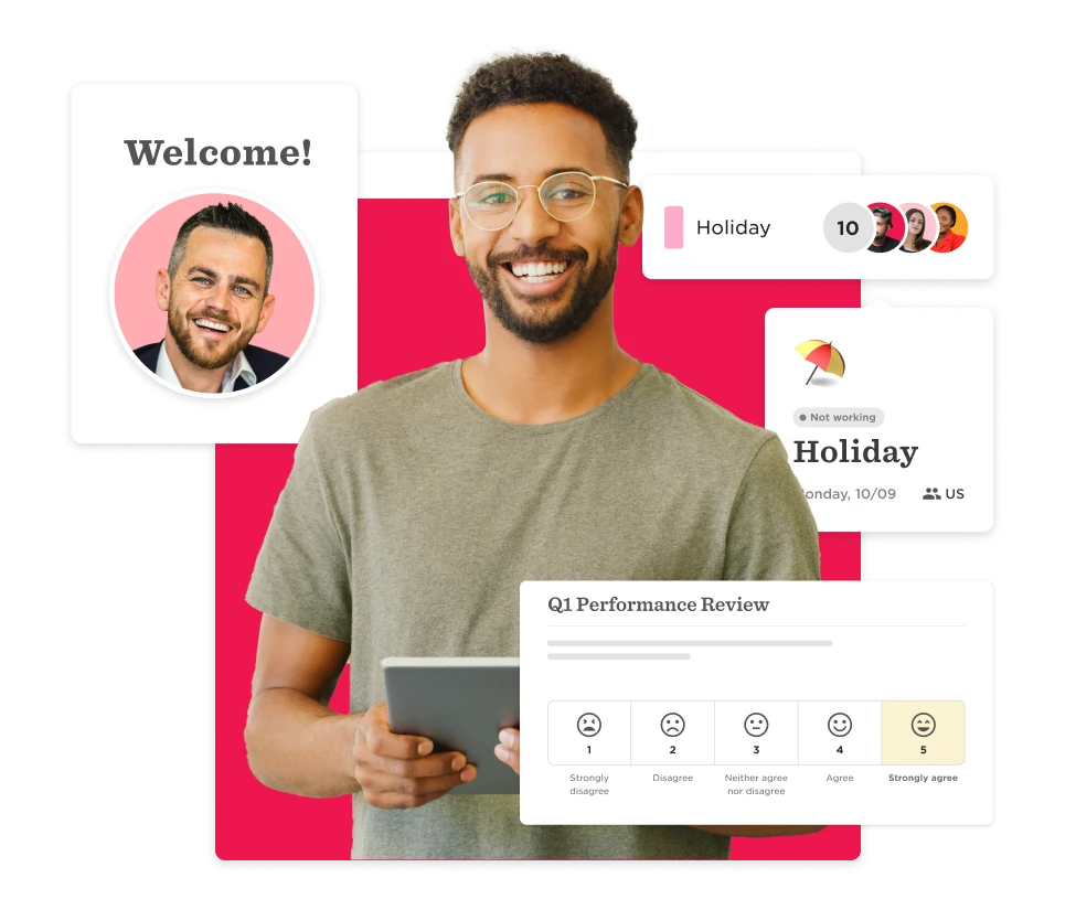 welcome, holiday, performance review, employee engagement