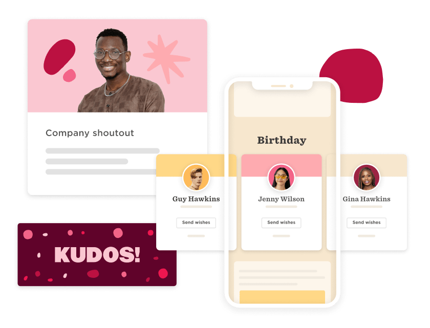company shoutout, birthday wishes interface