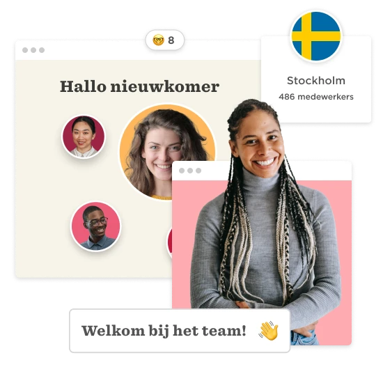 team welcome, diverse group interaction