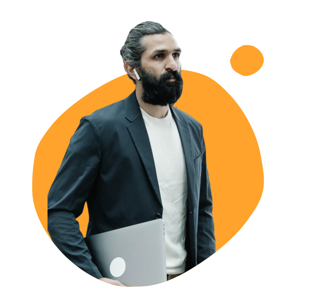 businessman, modern-style, holding-laptop