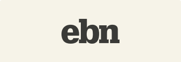 ebn logo on neutral background, modern typography and simple design elements