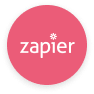 zapier logo, round red background