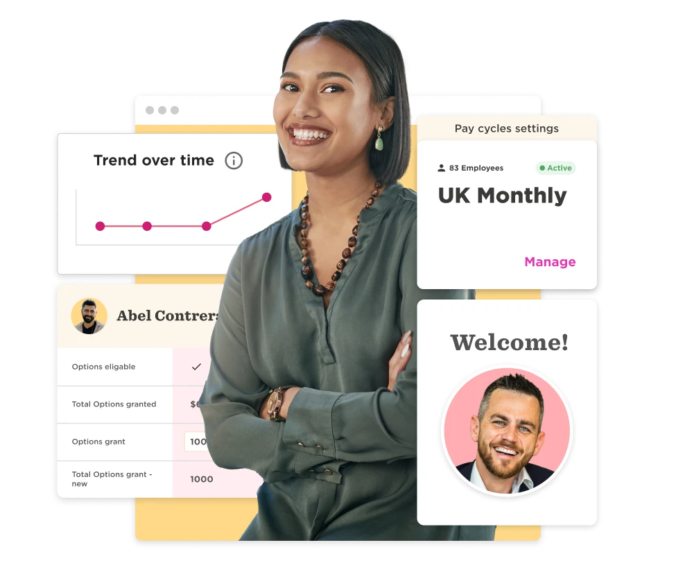 businesswoman, data-dashboard, pay-cycle-settings