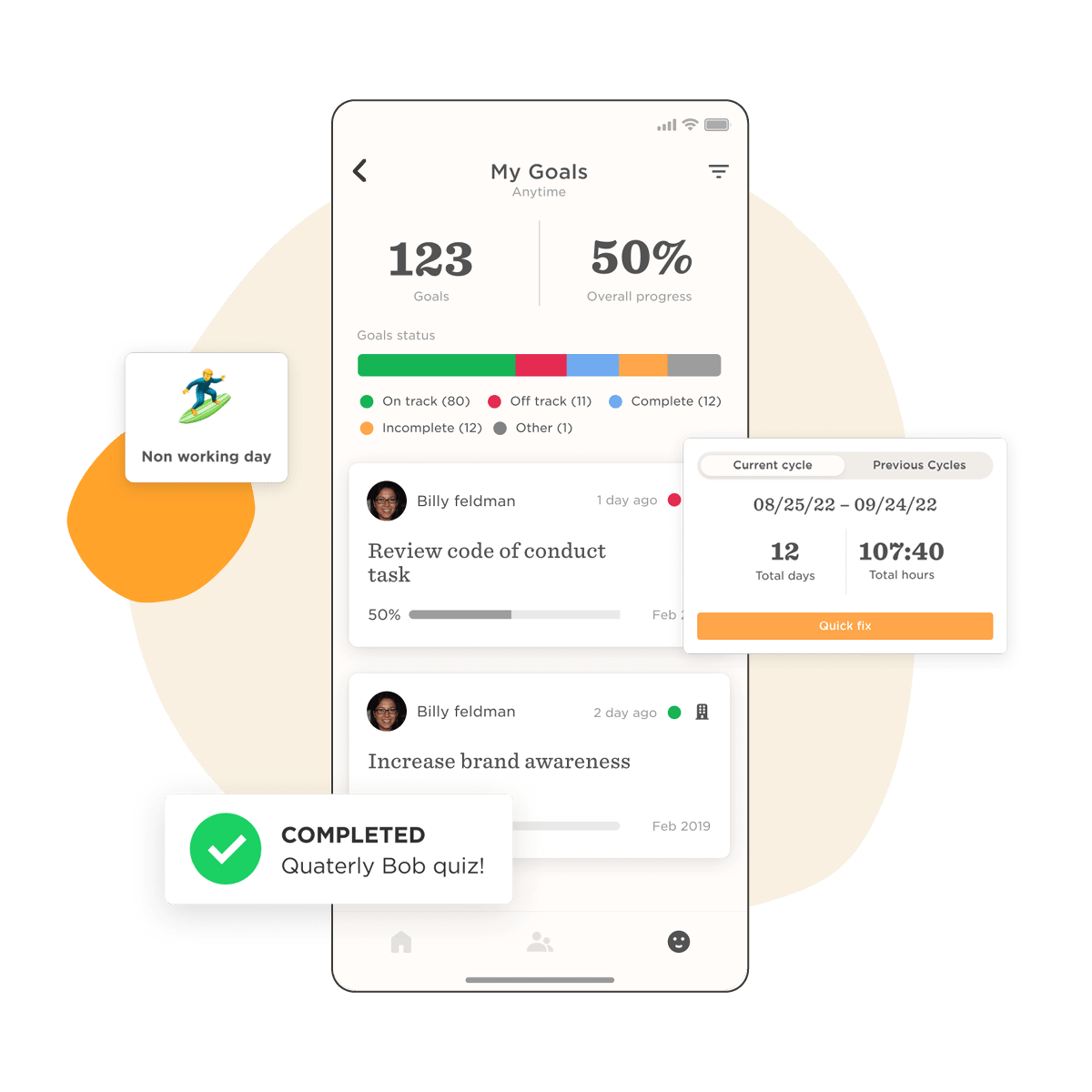 HiBob mobile app to take quick actions