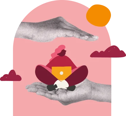 hands, person, sun, clouds