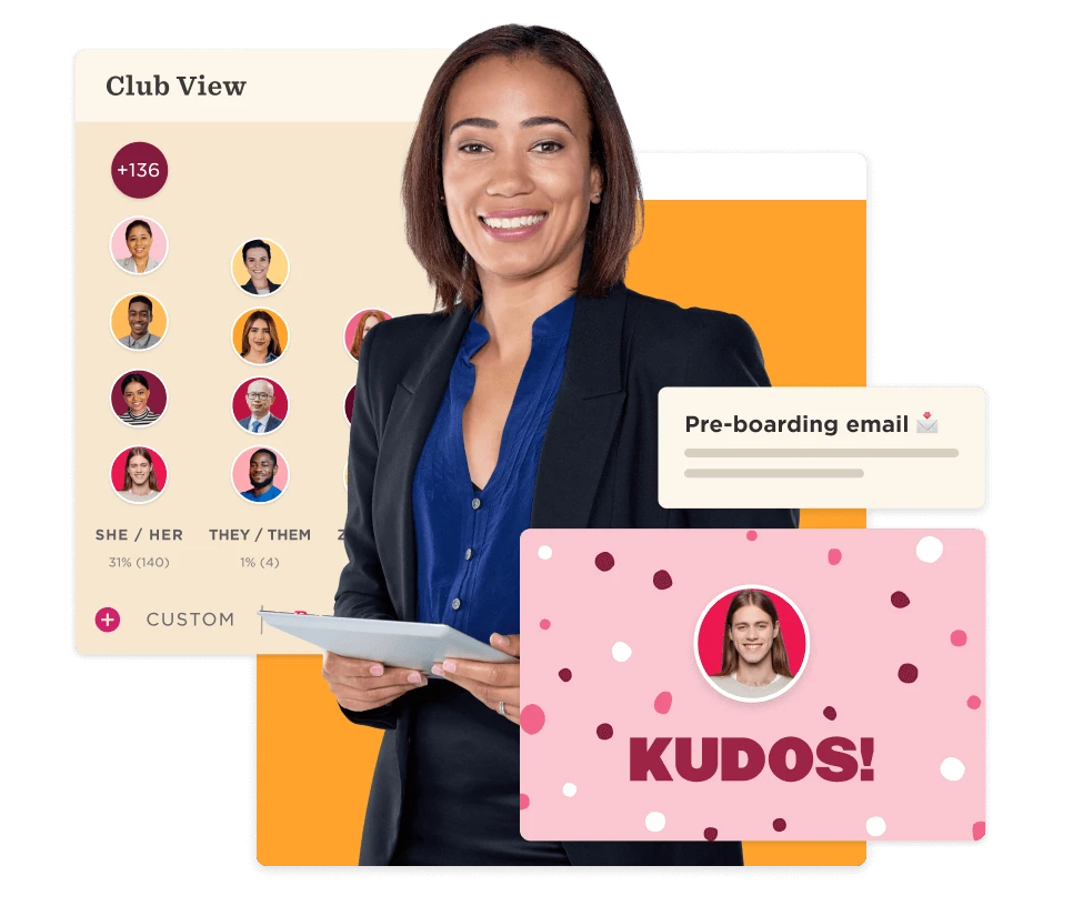 businesswoman, digital dashboard, team statistics