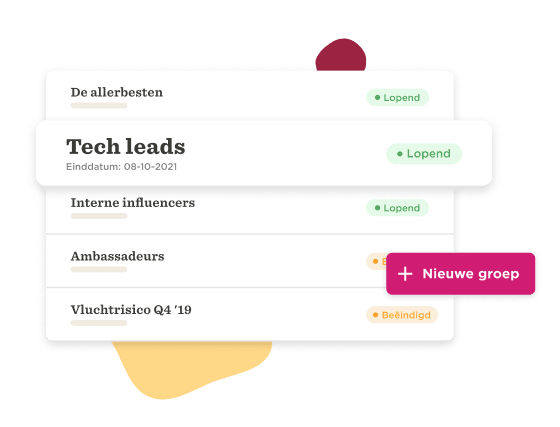 tech leads list, add new group button