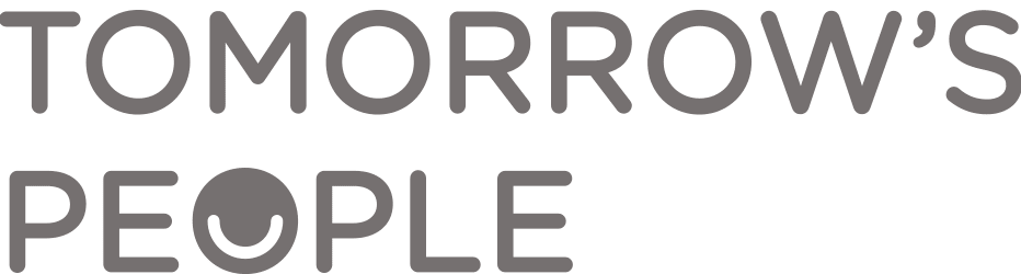 tomorrow's people logo, modern design with a smiley face element