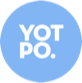 Yotpo logo in blue circular design, emphasizing brand identity and online consumer engagement, Brand logo showcasing Yotpo's digital marketing solutions