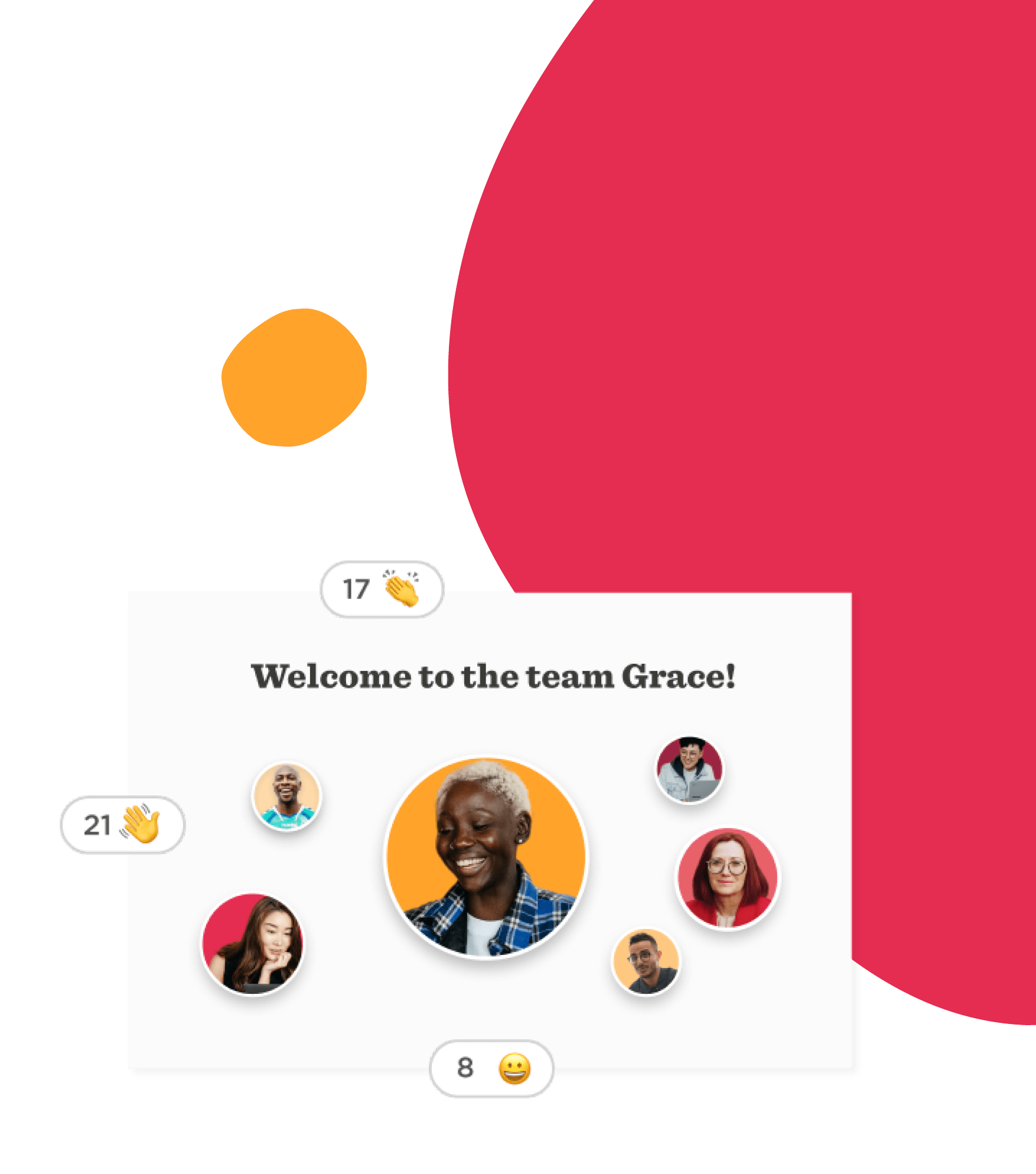 team-welcome-message, diverse-team-members-celebration