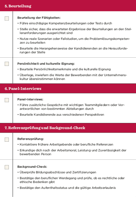 Beurteilung der Fähigkeiten, Panel-Interviews, Referenzprüfung und Hintergrund-Check in Personalverfahren. beurteilung, panel-interviews