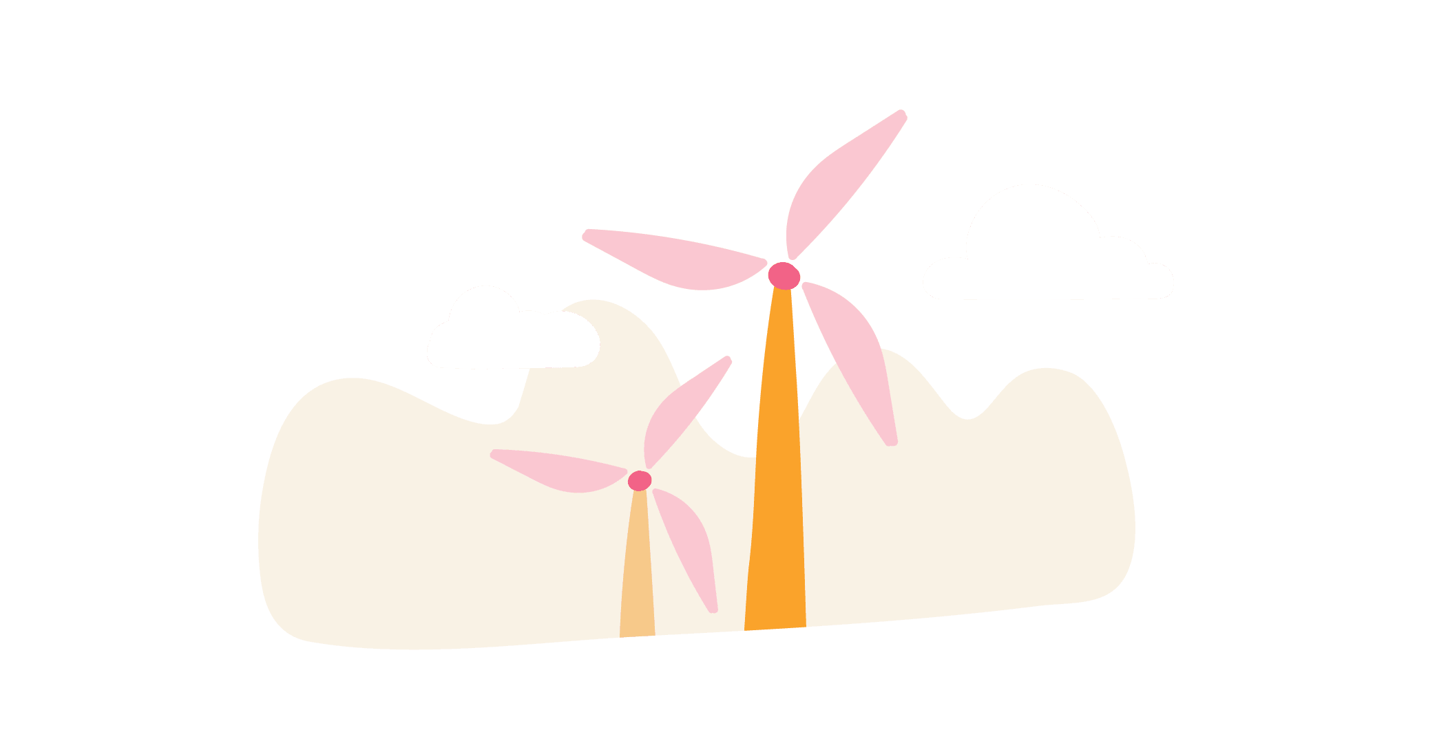 wind turbines, cloudy sky