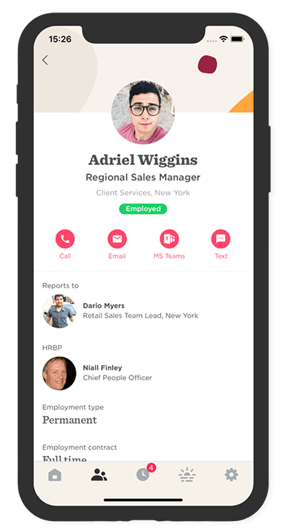 Adriel Wiggins, Regional Sales Manager, employed in Client Services, New York, with contact options on mobile. , RegionalSalesManager, ClientServicesNewYork