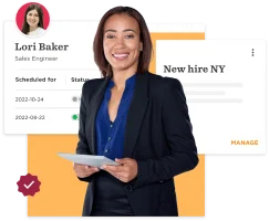 business professional, employee management interface