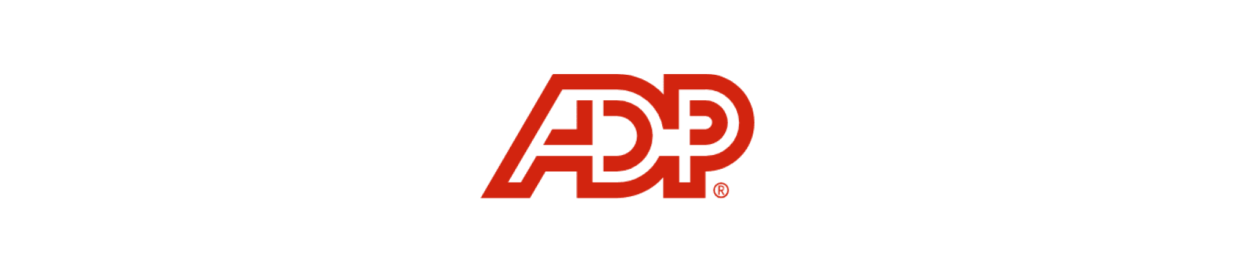 ADP logo in bold red lettering with a registered trademark, symbolizing payroll and business solutions, Bold red ADP branding representing reliability and innovation in HR services