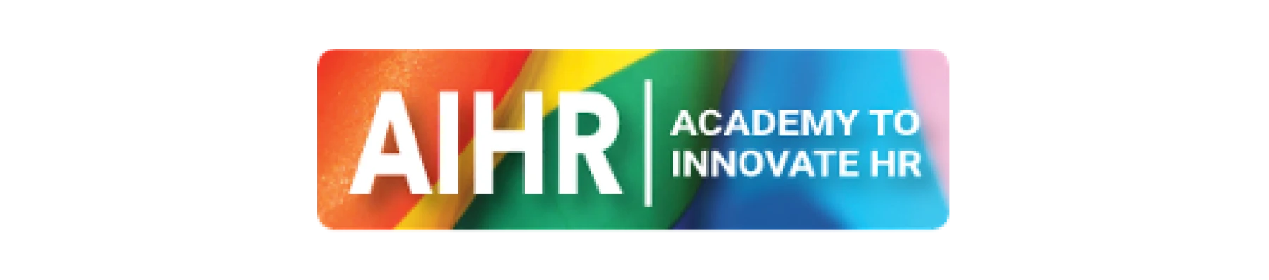 AIHR logo with colorful gradient background, featuring text "Academy to Innovate HR" emphasizing human resources education., AIHR logo, colorful gradient design, human resources education text