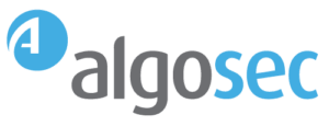 algosec logo blue circle with text, network security solutions provider
