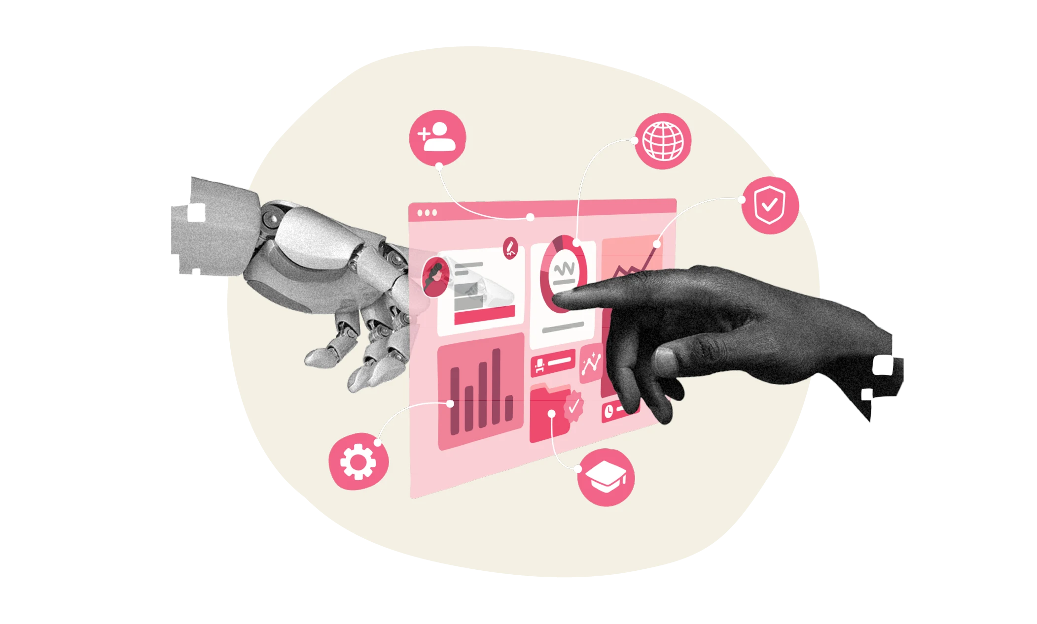 robot-hand, human-hand, data-visualization