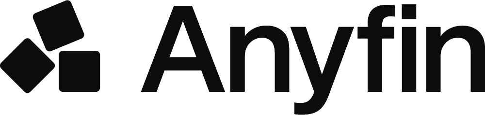 Anyfin logo featuring modern typography and geometric shapes, representing financial innovation and accessibility., Financial innovation, Logo design