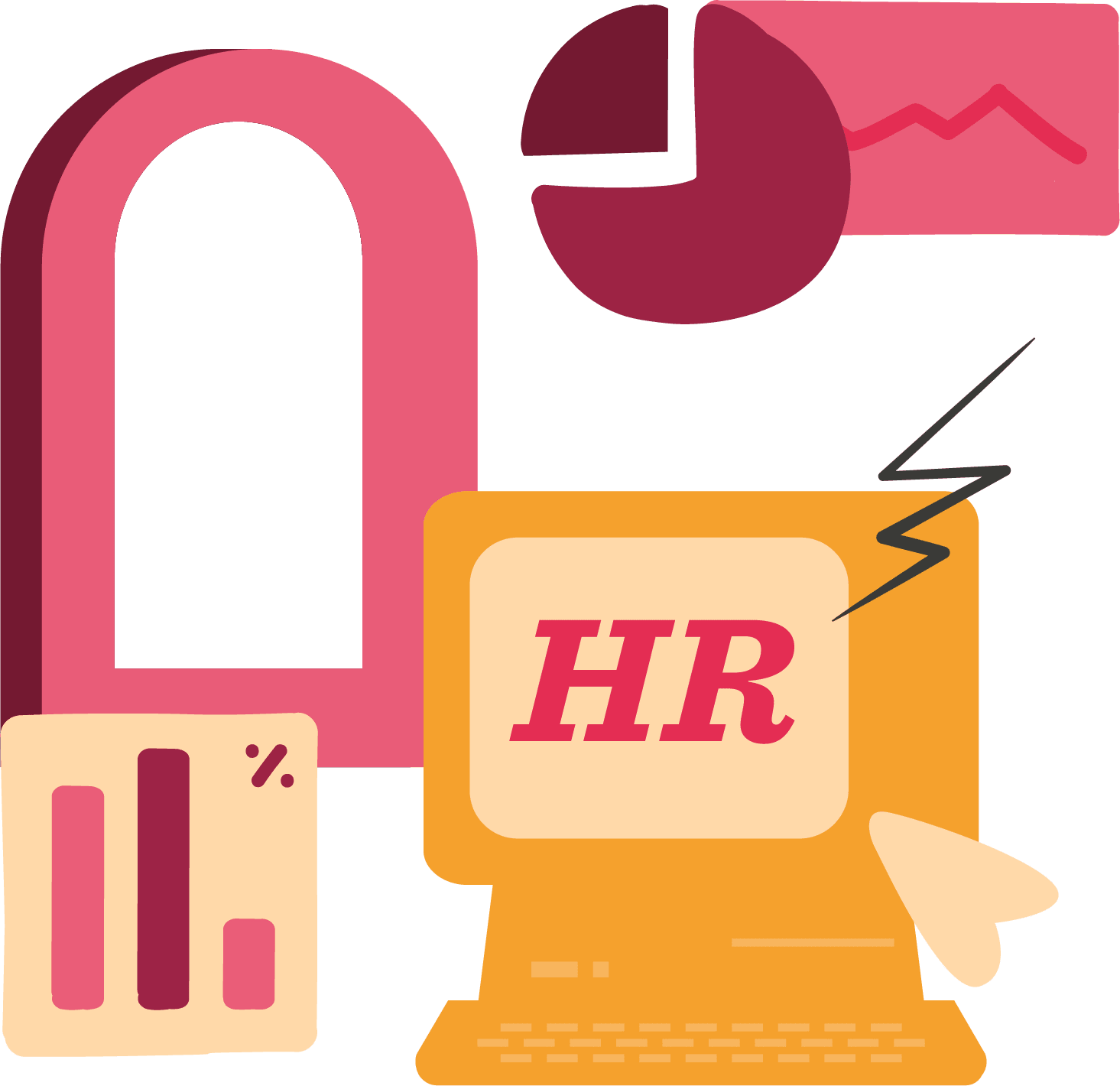 computer, charts, HR, statistics
