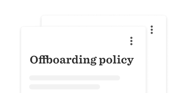 Offboarding policy document design with clear title and visual hierarchy, featuring minimalistic layout. , offboarding, policy