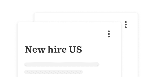 new hire document overview, minimalist design with text and options for interaction