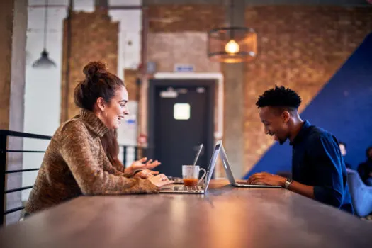 casual-co-working-space, collaborative-conversation