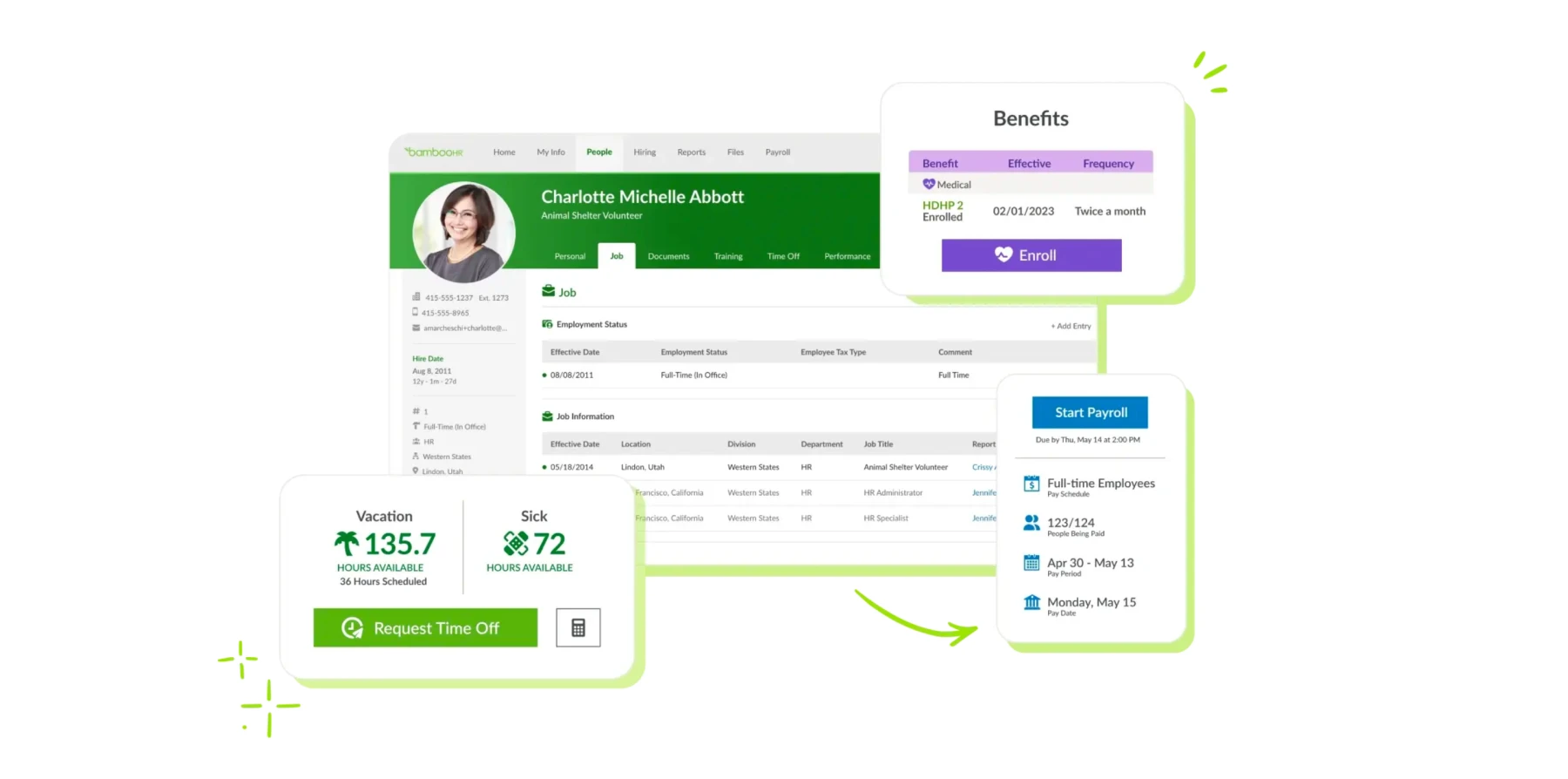 employee dashboard, vacation and sick hours tracking