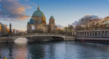 berliner-dom-sunset, river-view-historical-architecture