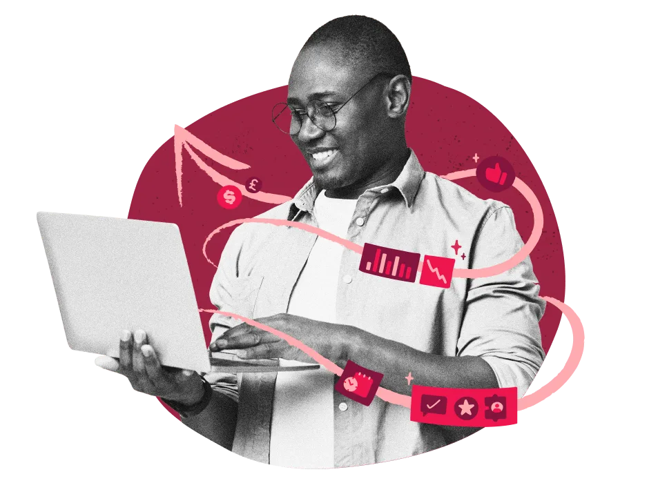 businessman, laptop, analytics, technology