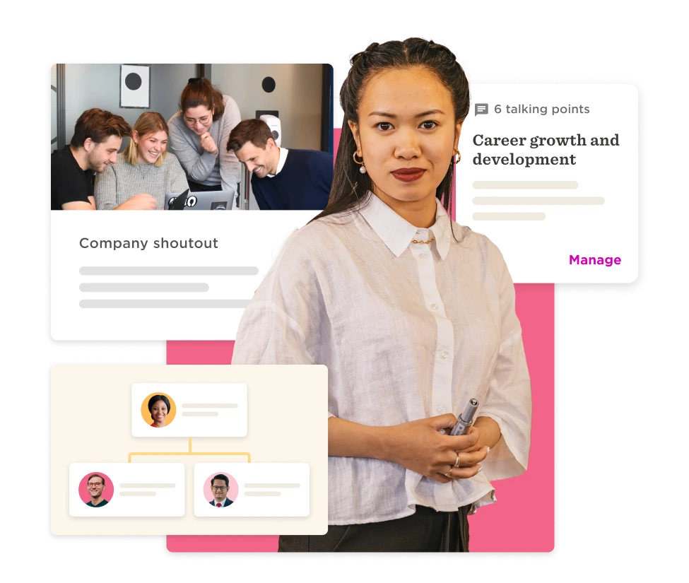 professional woman with pen, team collaboration, career growth highlights, teamwork, career development, company shoutout