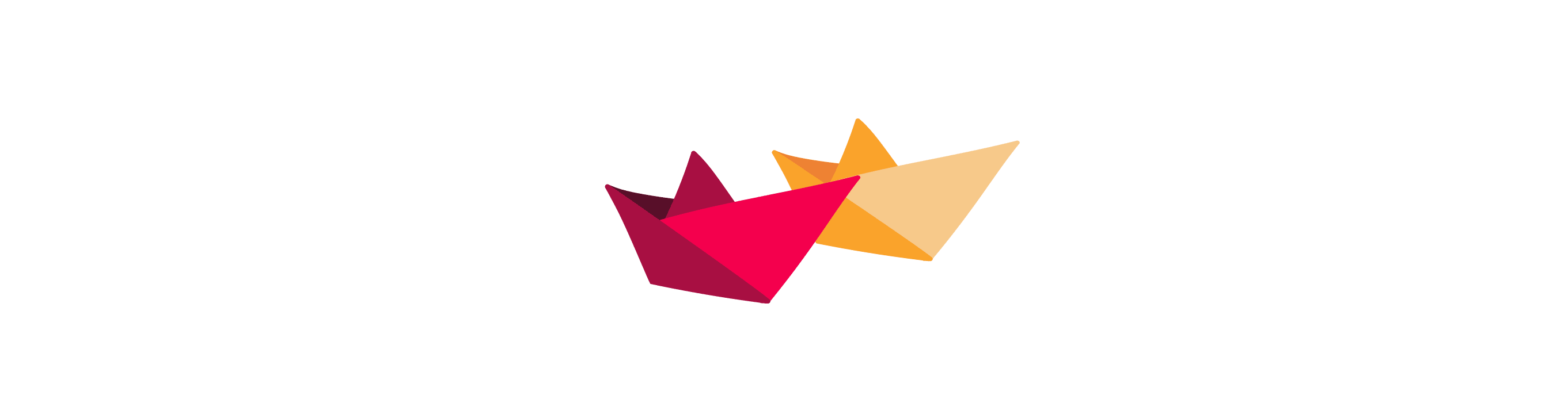 paper boats in red and orange colors on a black background, colorful origami boats symbolizing creativity and imagination