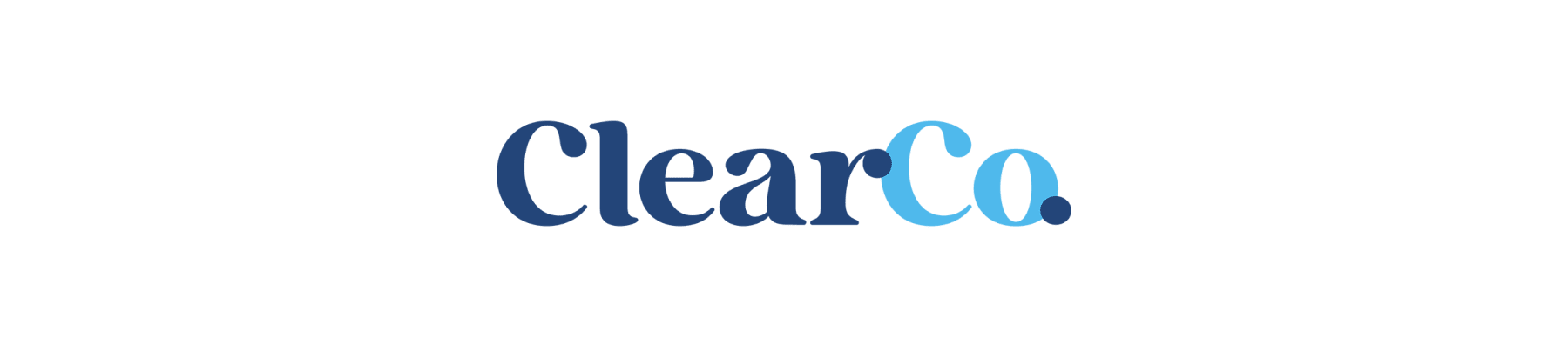 ClearCo logo featuring a blend of dark and light blue hues with a modern typography design, emphasizing clarity and professionalism., ClearCo logo modern design blue hues clarity professionalism
