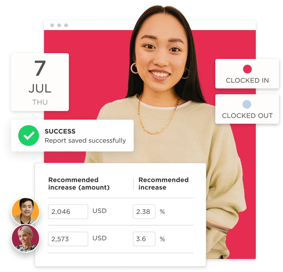 success notification, employee time tracking report