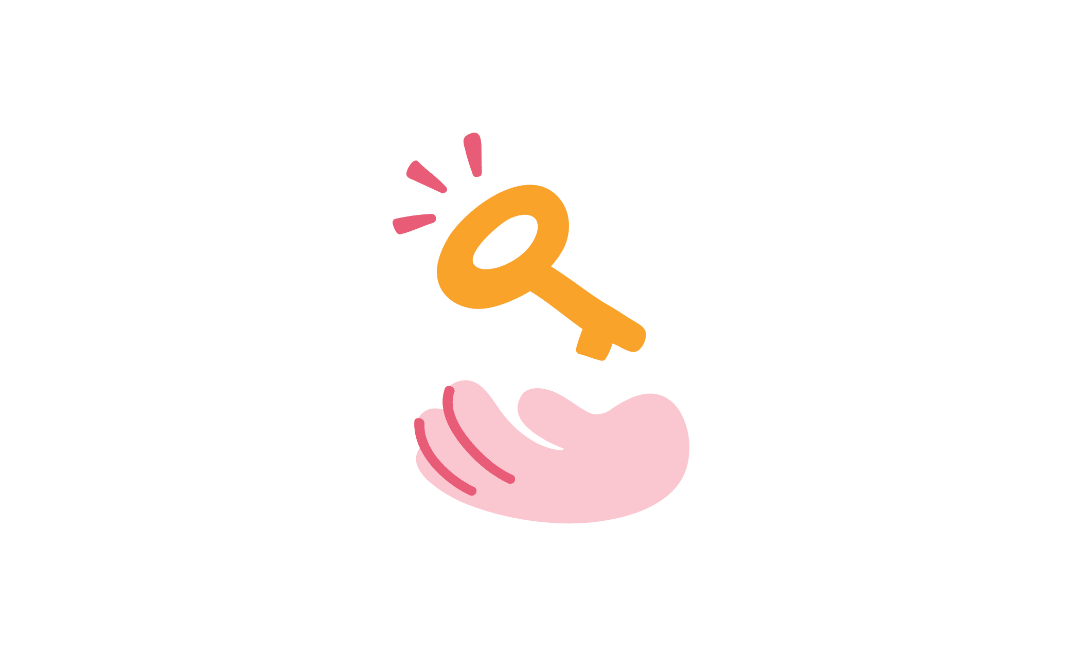 key in hand, colorful graphic illustrating key significance