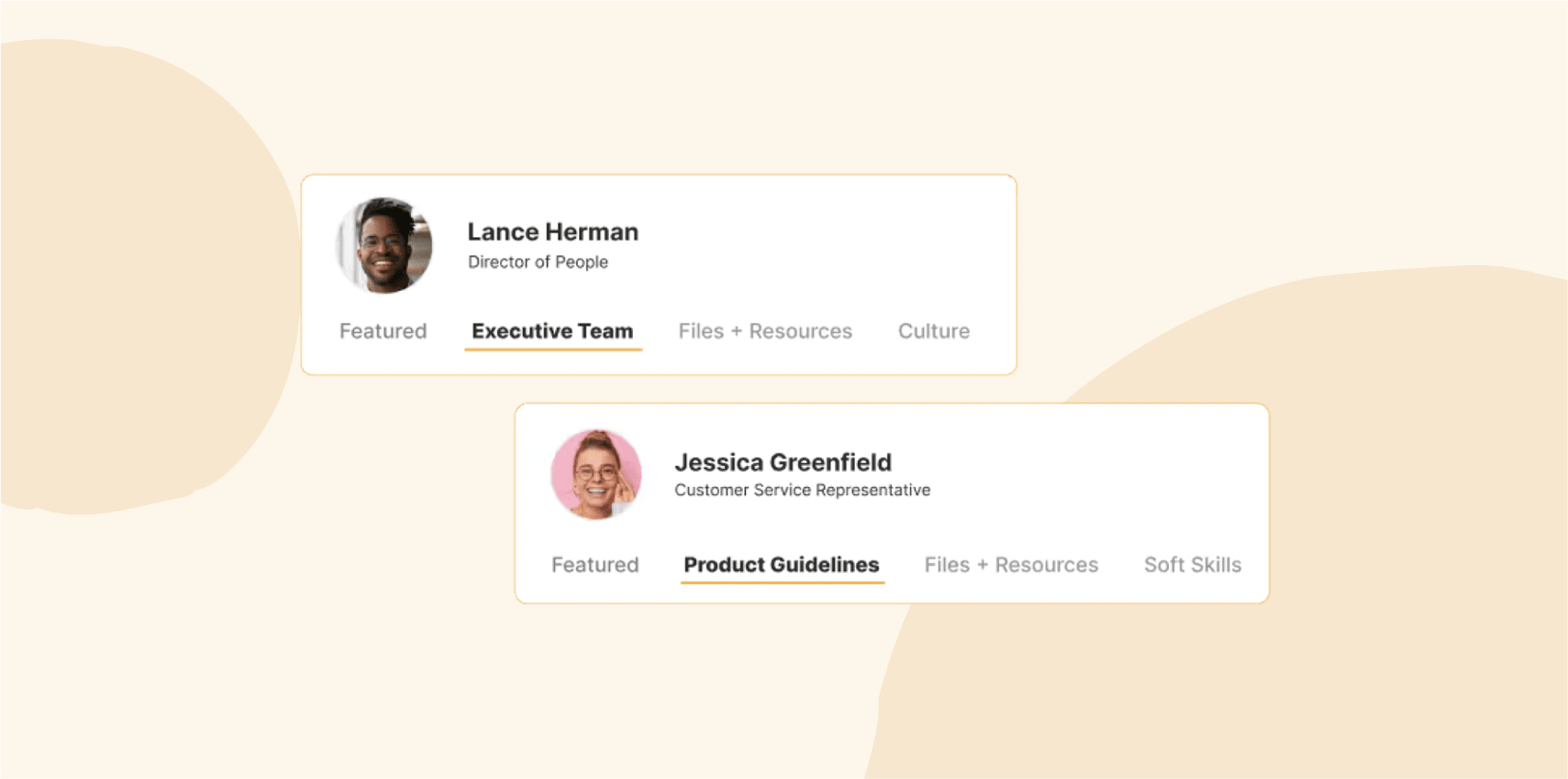 executive team profiles, employee roles and guidelines